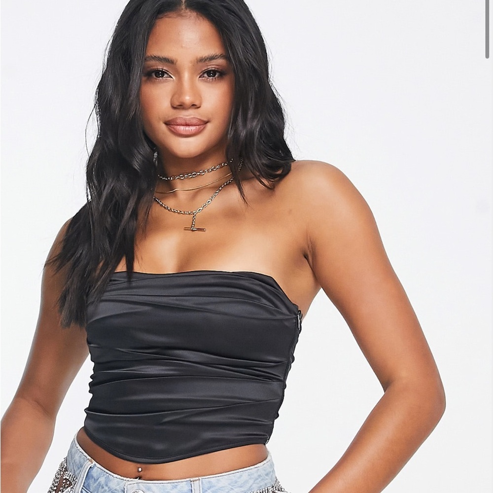 Black Strapless Women's Top